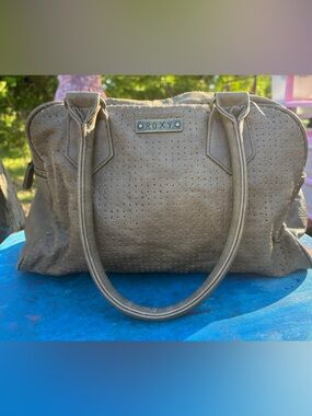 Roxy Brown Perforated Faux-Leather Tote